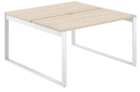 Стол-бенч с вырезом Allegro / 1200×1438×750  / Профиль О-образный: 70×20 Белый / Столешница: Белый / AG.134.WH.V.72.WH