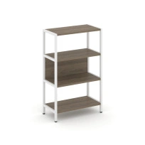 Односекционный стеллаж трехъярусный Shelf System SN.STM-311 Тиквуд Светлый/Металл Белый 810×400×1246