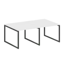 Metal System Quattro Перег. стол (2 столешницы) на О-образном м/к 40БО.ПРГ-2.1 Акация/Антрацит металл 2000*1235*750