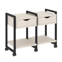 Loft Тумба на колесных опорах наборная. Вариант №1 VR.L-TN-1.K Тиквуд тёмный/Чёрный металл 970×460×767