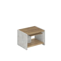 Журнальный столик классик Wood&Stone / СФ-531602 / Столешница, полка, царги: Дуб Чарльстон, Опоры, внутренняя перегородка: Бетон Чикаго
