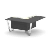 Проходной угловой модуль правый Steel Meet MM-PR.B.SPPOU-16(R) / Тиквуд Светлый – Графит Глянец – Нержавеющая Сталь – Хром / 1600×1600×750