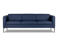 Диван офисный трехместный Savoy Euroforma / Экокожа Euroline 980 / Серо-синяя / 2185×800×720
