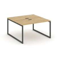 Стол-бенч двухсторонний двухместный Style Project SN-4O.DRS-001 Дуб Табак – Металл Белый 980×1232×750