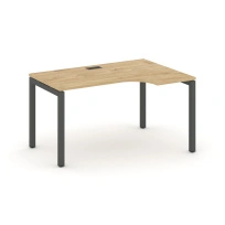 Стол офисный рабочий эргономичный правый Style Project SN-5P.SPA-001(R) Тиквуд Светлый / Металл Черный 1380×600 / 980×750