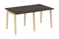 Onix Wood Стол переговорный (2 столешницы) OW.PRG-2.0 Белый бриллиант/Дуб светлый/Белый металл 1560×980×750