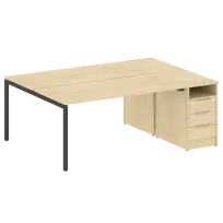 Metal System Quattro Р. ст. с тумбой на П-образном м/к 40БП.РС-СТП-2.4 Акация/Антрацит металл 2012*1475*750