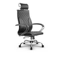 Кресло для руководителя Метта L 2c 44C/K_17833_Кожа перфорированная NewLeather - Черный_Кожа перфорированная NewLeather - Черный