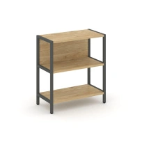 Односекционный стеллаж двухярусный Shelf System SN.STM-211 Тиквуд Светлый/Металл Антрацит 810×400×879