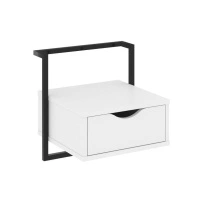 Loft Тумба навесная (крепление к стене) VR.L-SY1 Тиквуд тёмный/Белый металл 450×409×450