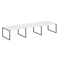 Metal System Quattro Перег. стол (3 столешницы) на О-оразном м/к 40БО.ПРГ-3.3 Акация/Антрацит металл 4200*1235*750