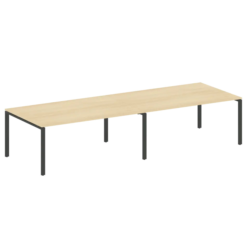 Metal System Перег. стол (2 столешницы) на П-образном м/к БП.ПРГ-2.5 Акация/Антрацит металл 3600×1235×750