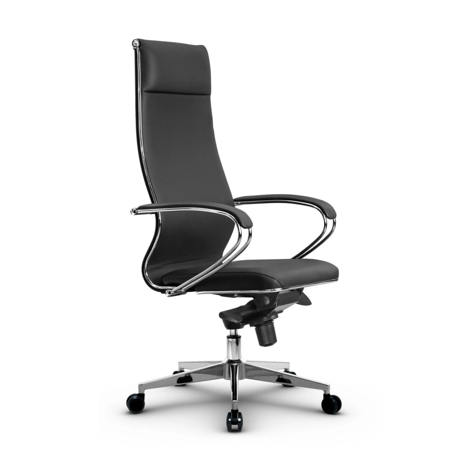 Кресло для руководителя Метта L 1m 42/K_17841_Кожа перфорированная NewLeather – Серый