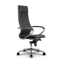 Кресло для руководителя Метта L 1m 42/K_17841_Кожа перфорированная NewLeather – Черный