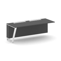Сектор переговорного стола завершающий левый Steel Meet KD-PR.B.SPZO-20(L) / Тиквуд Светлый – Металл Белый / 2000×800×750