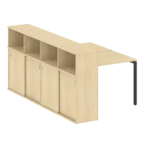 Metal System Quattro Р. ст. с шкафом-купе на П-образном м/к 40БП.РС-СШК-4.1 Т Акация/Антрацит металл 1410*2332*1098