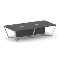 Стол для переговоров прямоугольный Steel Meet KD-PR.B.SP-12 / Тиквуд Светлый – Металл Серый / 3200×1600×750