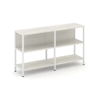 Двухсекционный стеллаж двухярусный Shelf System SN.STM-221 Тиквуд Светлый/Металл Белый 1590×400×879
