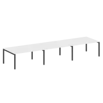 Metal System Quattro Перег. стол (3 столешницы) на П-оразном м/к 50БП.ПРГ-3.4 Акация/Антрацит металл 4800*1235*750