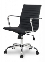Кресло офисное College H-966L-2/BLACK Кожа PU Черный / Крестовина хром