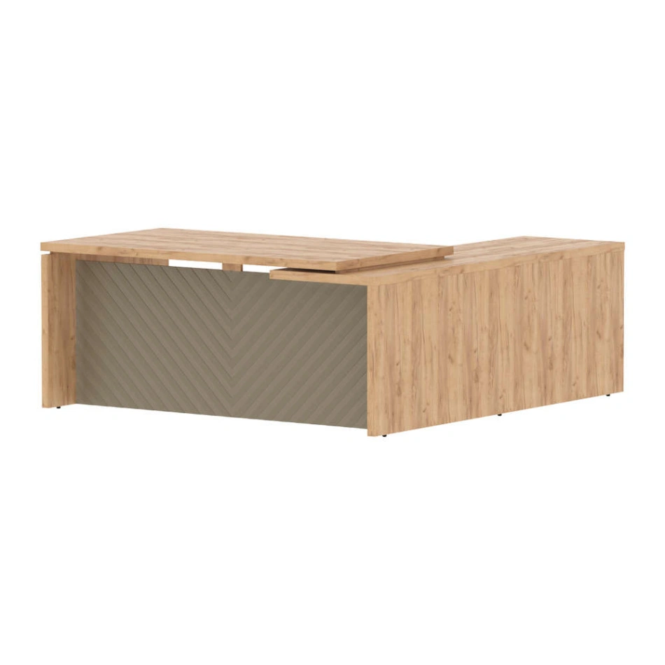 Стол руководителя TLCT 1820(L) Дуб Бофорд Z/Капучино 1800х2000х750 TORR LUX