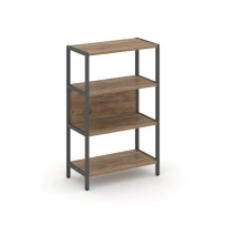 Односекционный стеллаж трехъярусный Shelf System SN.STM-311 Тиквуд Светлый/Металл Антрацит 810×400×1246