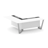 Проходной угловой модуль левый Steel Meet KM-PR.B.SPPOU-20(L) / Тиквуд Светлый – Графит Глянец – Металл Серый / 2000×2000×750