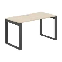 Стол офисный с лючком Allegro / 1200×600×750  / Профиль О-образный: 70×20 Антрацит / Столешница: Белый / AG.101.WH.L.72.AN
