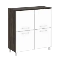 Шкаф квадратный LT.SD-1.2 R white Yalta / Дуб Мали – Стекло White 1098×452×1168