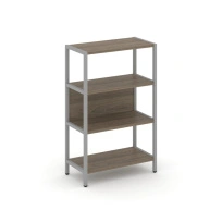 Односекционный стеллаж трехъярусный Shelf System SN.STM-311 Тиквуд Светлый/Металл Серый 810×400×1246