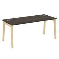 Onix Wood Direct Стол руководителя OW.SRR-5.8 Белый бриллиант/Дуб светлый/Белый металл 1780*800*750