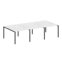 Metal System Quattro Р. ст. на 6 раб. места на П-образном м/к 40БП.СМ-6.1 Акация/Антрацит металл 3000*1475*750