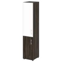 Шкаф узкий LT.SU-1.2 R (L) white Yalta / Дуб Мали – Стекло White 400×450×1987