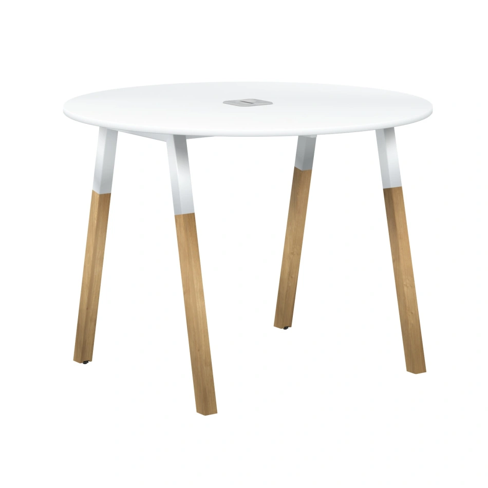 Стол FRST 1020 Белый премиум/Белый-Бук 1020×1020×733 FORTA