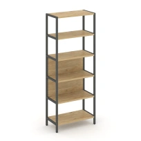 Односекционный стеллаж пятиярусный Shelf System SN.STM-511 Тиквуд Светлый/Металл Антрацит 810×400×1980