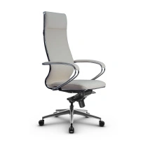 Кресло для руководителя Метта L 1m 42/K_17839_Кожа перфорированная NewLeather – Черный