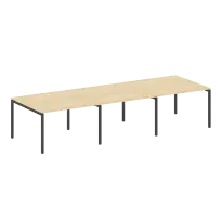 Metal System Quattro Перег. стол (3 столешницы) на П-оразном м/к 40БП.ПРГ-3.2 Акация/Антрацит металл 3600*1235*750