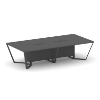 Стол для переговоров прямоугольный Steel Meet KD-PR.B.SP-12 / Тиквуд Светлый – Металл Антрацит / 3200×1600×750
