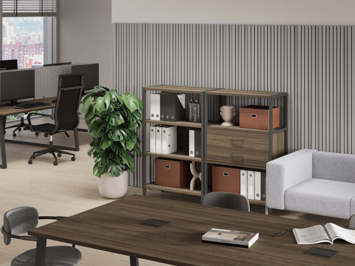 Мебель для персонала Shelf System цвет Вяз Благородный / Металл Антрацит