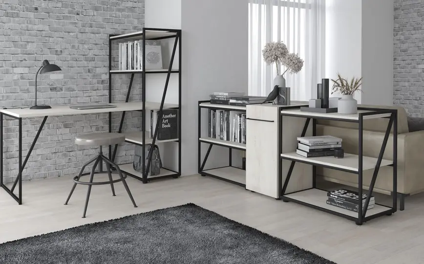 Кабинет руководителя Loftis цвет Сосна Эдмонт - Черный