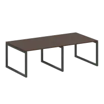 Metal System Quattro Перег. стол (2 столешницы) на О-образном м/к 50БО.ПРГ-2.2 Акация/Антрацит металл 2400*1235*750