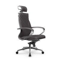 Кресло для руководителя Метта L 2c 44C/K_17839_Кожа перфорированная NewLeather - Черный_Кожа перфорированная NewLeather - Черный