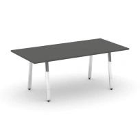 Стол для переговоров без лючка на А-образном металлокаркасе Style Project Direct Lux M-SN-6A.SPRG-198.3 Тиквуд Светлый/Нержавеющая Сталь/Хром 1980×980×750