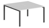 Стол-бенч двойной Sigma / 1200×1238×750 / Металл: 60×30 Антрацит; Столешница: Дуб темный / SG.241.OD.63.AN
