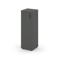 Шкаф для документов средний узкий левый с глухой дверью Style Project  SN.STU-204(L) / Акация Лорка – Белый – Черные ручки / 400×400×1203
