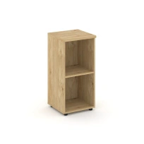 Стеллаж низкий узкий Style Project / SN.STU.E-300 Белый – Тиквуд Светлый / 400×400×833