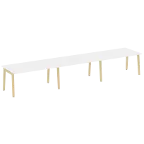 Onix Wood Стол переговорный (3 столешницы) OW.PRG-3.4 Белый бриллиант/Дуб светлый/Белый металл 4740×980×750