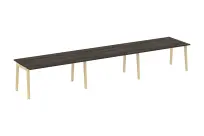 Onix Wood Стол переговорный (3 столешницы) OW.PRG-3.4 Белый бриллиант/Дуб светлый/Белый металл 4740×980×750