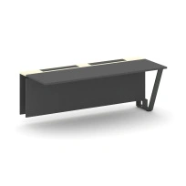 Сектор переговорного стола проходной Steel Meet KM-PR.B.SPPO-20 / Тиквуд Светлый – Графит Глянец – Металл Антрацит / 2000×800×750