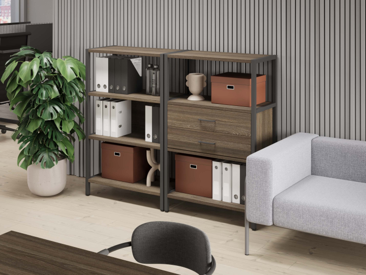 Мебель для персонала Shelf System цвет Вяз Благородный / Металл Антрацит